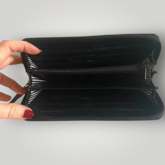 Nine West Multicolor Zip-Around Wallet Hard Shell Textured Clutch Organizer - Picture 5 of 6